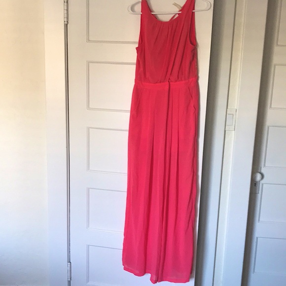 Coral pant suit romper - worse once perfect spring statement piece - Picture 1 of 6